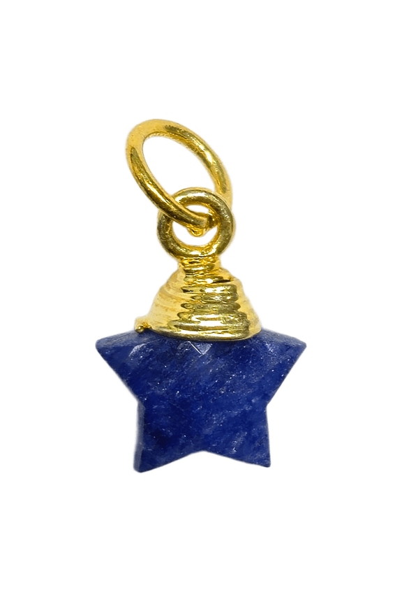 Blue Sapphire Star Charm Pendant Protection Healing Crystal Jewelry, Unique Celestial Boho Gift