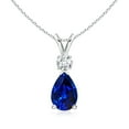 thumbnail image 1 of Angara Necklace - Natural 1.52 ct Blue Sapphire Teardrop Necklace with Diamond in 925 Sterling Silver for Women (Size-9x6mm) | September Birthstone, Birthday, Anniversary, Jewelry Gift for Women, 1 of 8