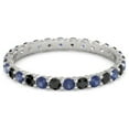 thumbnail image 1 of Blue Sapphire With Black Spinel Round 2.50 MM Eternity 925 Sterling Silver Women Stacking Ring, 1 of 4