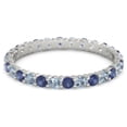 thumbnail image 1 of Blue Sapphire With Blue Topaz Round 2.50 MM Eternity 925 Sterling Silver Women Stacking Ring, 1 of 5