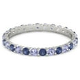thumbnail image 1 of Blue Sapphire With Iolite Round 2.50 MM Eternity 925 Sterling Silver Women Stackable Ring Size US- 7, 1 of 5