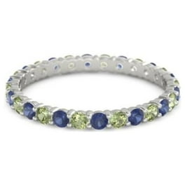 Sterling Silver Stackable Expressions Blue Sapphire Eternity Ring Sterling Silver Stackable Expressions Blue Sapphire Eternity Ring
