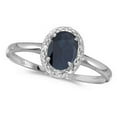 thumbnail image 1 of Blue Sapphire and Diamond Cocktail Ring in 14K White Gold (0.95ct), 1 of 2