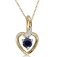 thumbnail image 1 of Blue Sapphire and Diamond Heart Pendant Necklace 14k Yellow Gold, 1 of 1