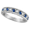 thumbnail image 1 of Blue Sapphire and Diamond Ring Anniversary Band 14k White Gold (0.30ct), 1 of 5