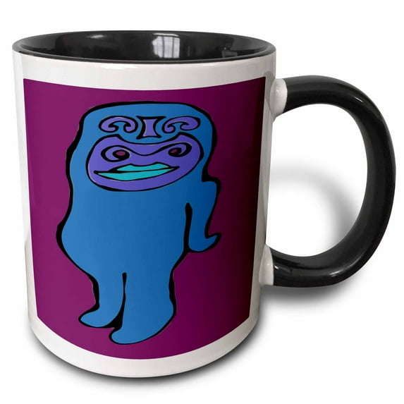 3drose, Blue Sasquatch, 11oz Two-tone Black Mug