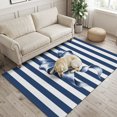 Blue Satin Ribbon Washable Area Rug 3x5 Classic Navy Blue Tied Bow ...