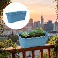 thumbnail image 1 of Blue Scalloped Edge Planter, Decorative Wavy Plastic Planter Rectangular Growing Vessel for Vegetable Herb Flower, Suitable for Balcony Windowsill Yard Patio Outdoor, 1 of 9