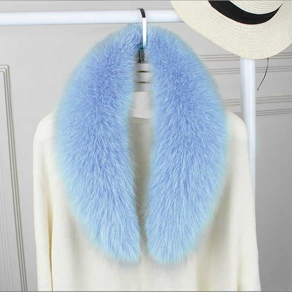 Blue Scarf Women's Plush Collar Scarf Wrap Cold Winter Warmer Women's Neck Warmer Scarf Wrap