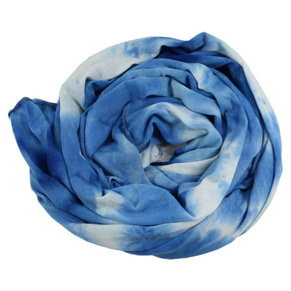 Blue Scarfs Scarf Women Fashion Tie-dye Printed Turban Cap Knot Hat Multifunction Scarf