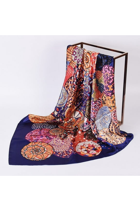 Blue Scarfs Scarf Women Headband Scarves Silk Feeling Bandana Boho Printed Square Scarf Bandanas