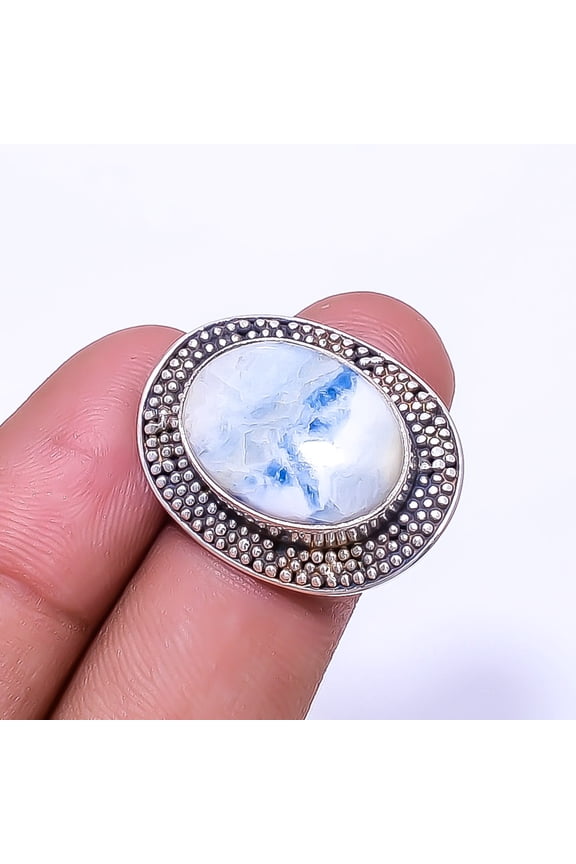 Blue Scheelite - Turkey 925 Sterling Silver Bali Ring S.6.5 R_9464_290_3, Gemstone Jewelry, Birthday Gift, Christmas Gift