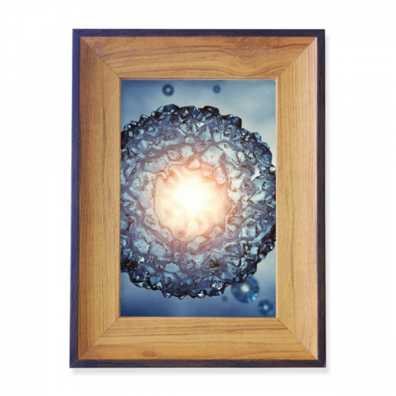 Blue Science Cells Microcosc Pattern Photo Frame Exhibition Display Art Desktop Painting