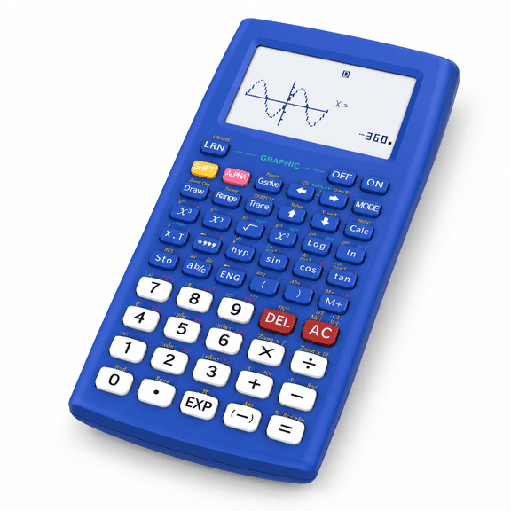 Blue Scientific Calculator with Graphic Functions for High School and College Courses