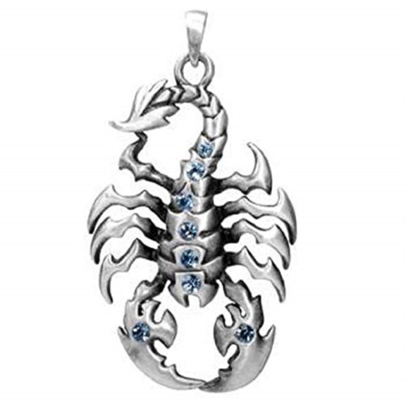 Blue Scorpion Pendant Collectible Medallion Necklace Accessory Jewelry