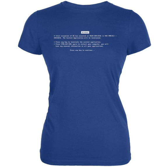 Blue Screen Of Death Royal Juniors Soft T-Shirt - 2X-Large