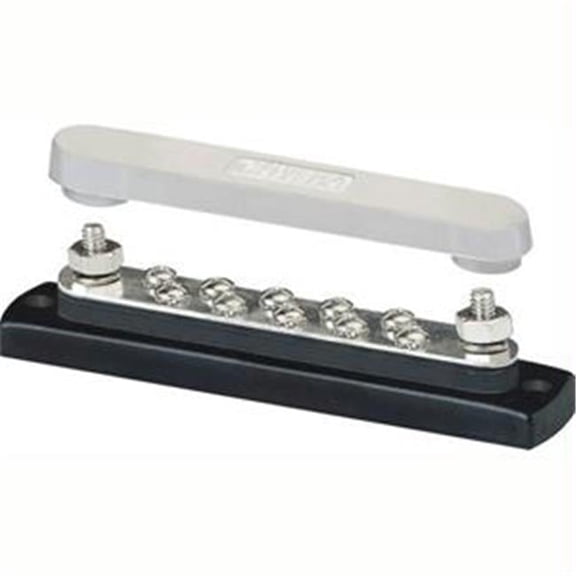 Blue Sea 150 Ampere Common BusBar 10 x #8-32 Screw Terminal with Cover