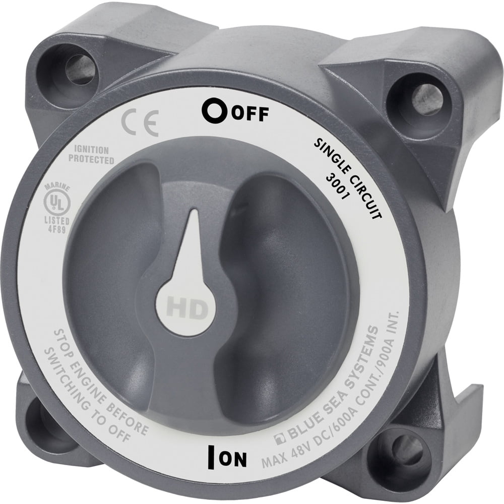 Blue Sea 9003E Marine Battery Switch - Single Circuit ON/OFF Master Disconnect