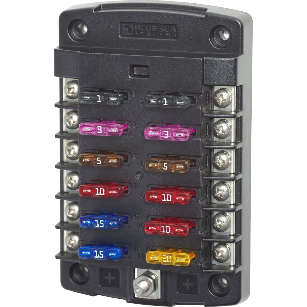 Blue Sea 5034 St Blade Fuse Block Without Cover - 12 Circuit Without ...