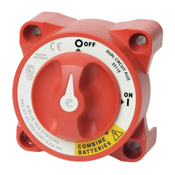 Blue Sea 5511e e-Series Dual Circuit Plus Battery Switch