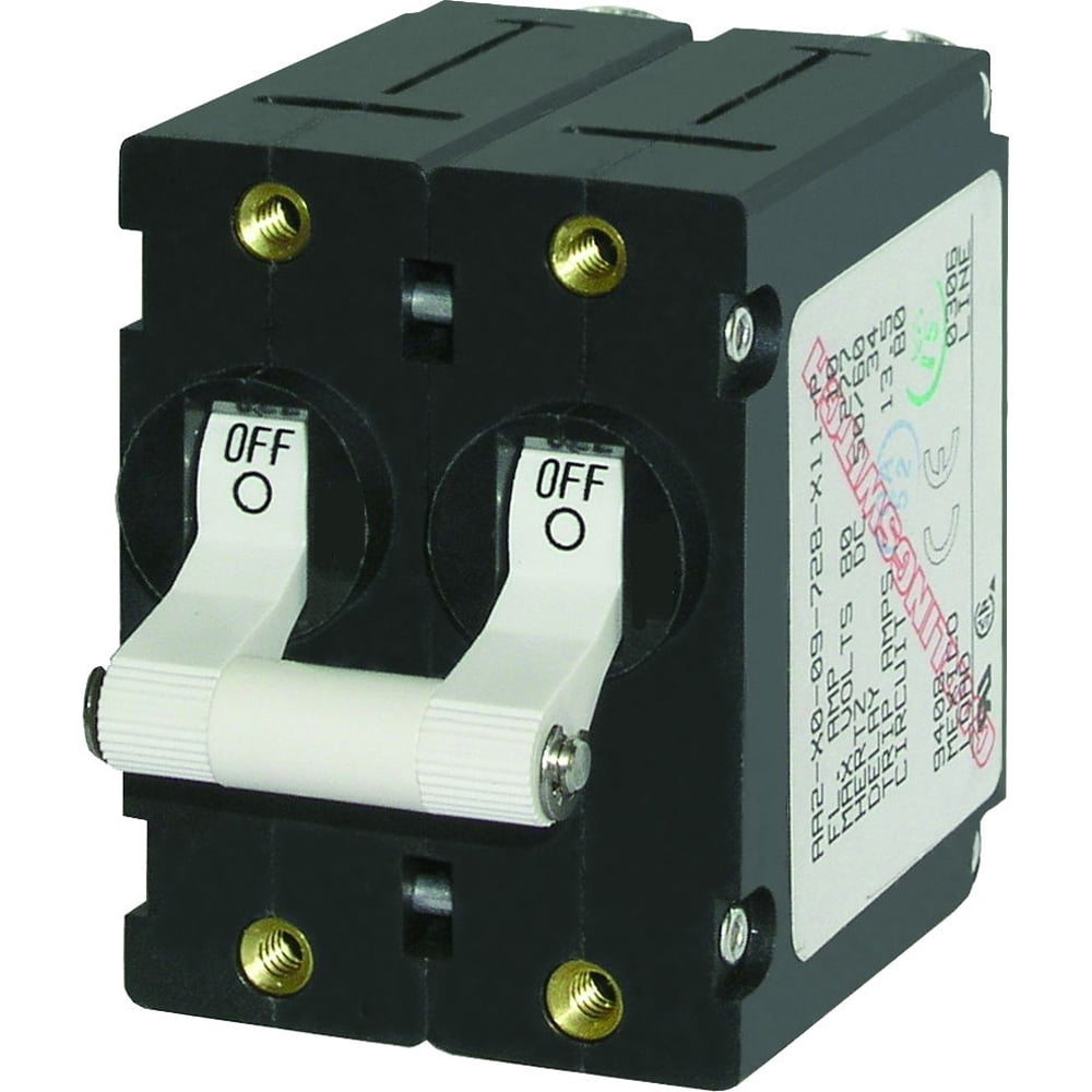Blue Sea Boat/RV 7235 A-Series Double Pole AC/DC Toggle Circuit Breaker 15 AMP