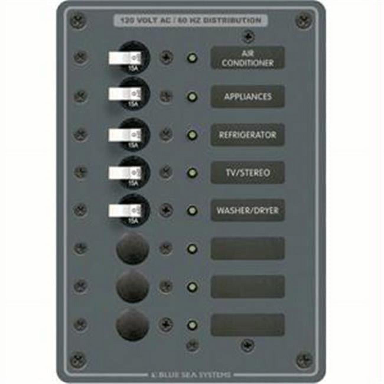 Blue Sea AC 8-Position Toggle Circuit Breaker Panel With LED Indicator Lights - View #9