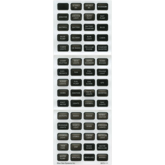Blue Sea - 8214B-BSS Label Kit DC h2o Compact Black (1EA)