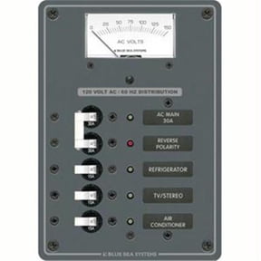 Blue Sea AC Main +3 Positions Toggle Circuit Breaker Panel - White Switches