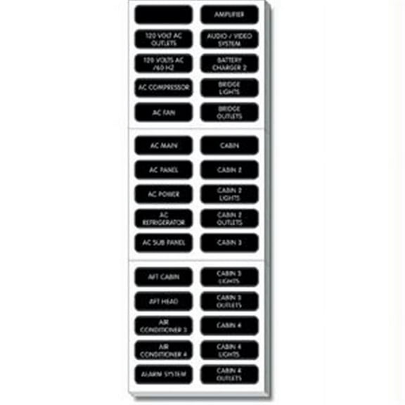 Blue Sea  AC Panel Extended 120 Label Set