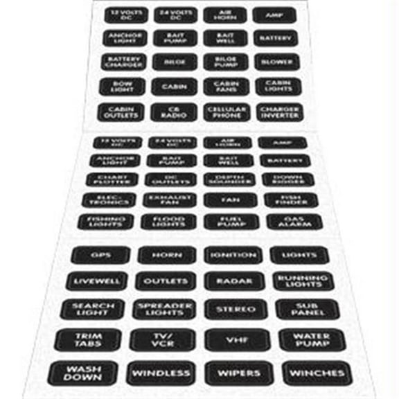 Blue Sea Black Small Format Label Kit - 60 Labels
