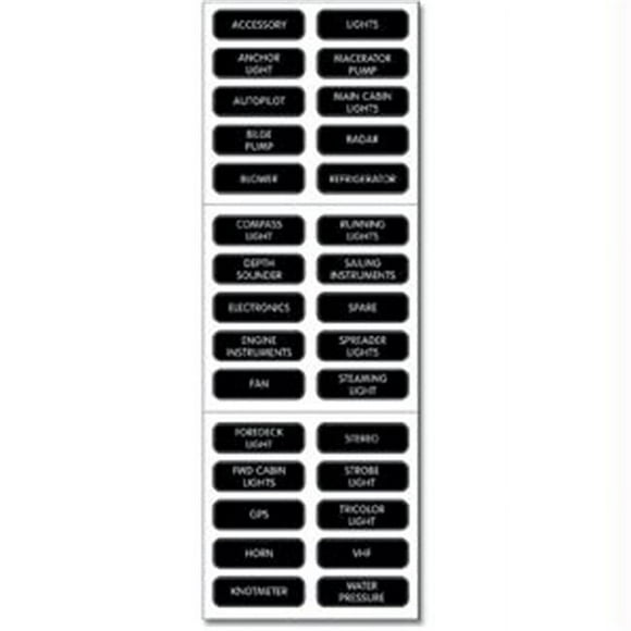 Blue Sea  DC Panel Basic 30 Label Set