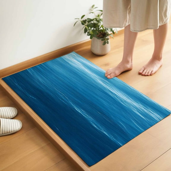 Blue Sea Door Mat 16x24 Inch Abstract Natural Undersea Gradient Ocean Entryway Rug with Non-Slip Rubber, Inside Floor Mats Front Door Rug for Living Room Bathroom Bedroom Home Office