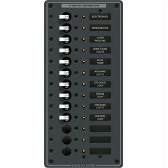 Blue Sea  Panel DC 13 Position Vertical - White Switches