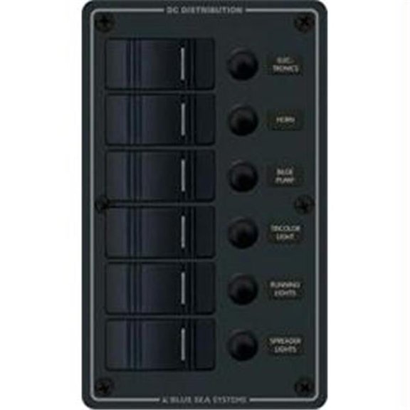 Blue Sea Panel Waterproof Cb 12Vdc 6 Pos