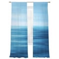 thumbnail image 1 of Blue Sea Sheer Curtains for Living Room Bedroom, Light-filtering Sheer Curtain, Abstract Tranquility Ocean Horizon Natural Scenery Rod Pocket Voile Window Treatment Drapes, 52’’Wx96’’L, 2 Panels Set, 1 of 7