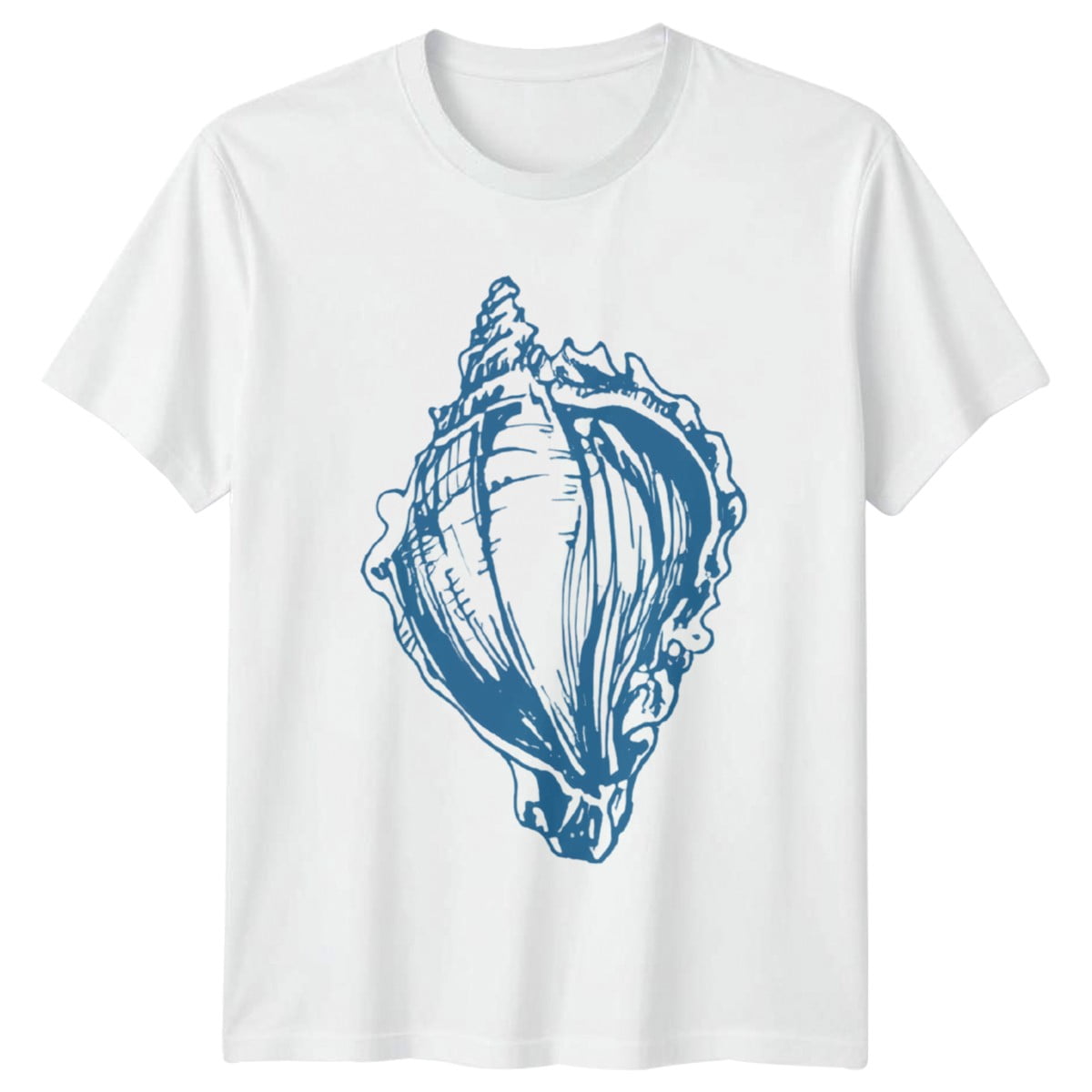 Blue Sea Shell Graphic Mens T-Shirt Womens Tee Ocean Unisex Top All ...