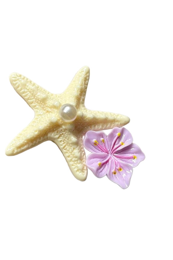 Blue Sea Star Hairpin With Flower Comfortable Daily Use Hair Decoration
