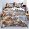 thumbnail image 1 of Blue Sea Starfish Duvet Cover Ocean Conch Shell Duvet Cover Set Beach Ocean Theme Comforter Cover Summer Holiday Style Marine Organisms Comforter Cover Set Summer Lightweight 3 Pieces, 1 of 4