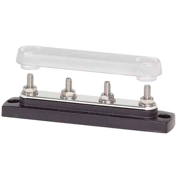 Blue Sea Systems 2307 Busbar 4 x 1/4" Stud Common Bus w/cover, 4 Gang