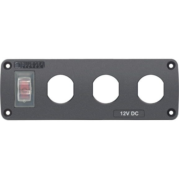 Blue Sea Systems 4367 Blue Sea 4367 Water Resistant USB Accessory Panel - 15A Circuit Breaker, 3x Blank Apertures / Each