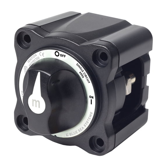 Blue Sea Systems 6006200 m-Series Battery Switch ON/OFF with Knob, Black