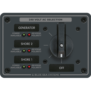 Blue Sea 8361 AC Rotary Switch Panel 65 Ampere 3 Positions + OFF, 3 Pole [8361]