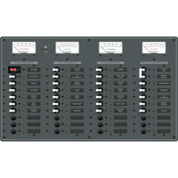 Blue Sea Systems Breaker Panel 30-12V 10-120AC - 8095