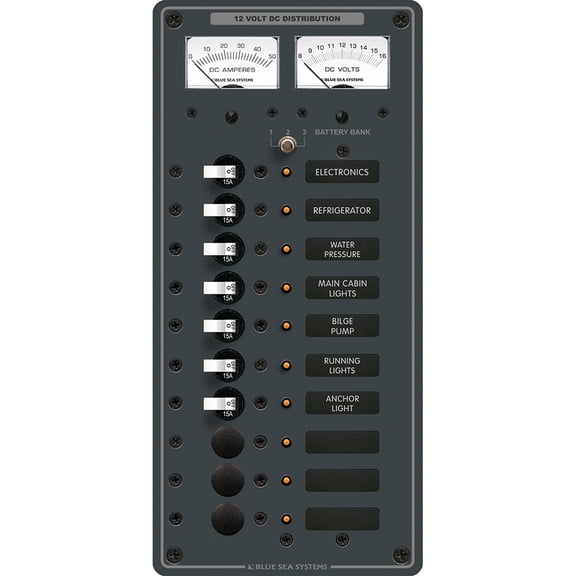 Blue Sea Systems Boat/RV 8082 DC 10 Position Toggle Circuit Switch Panel