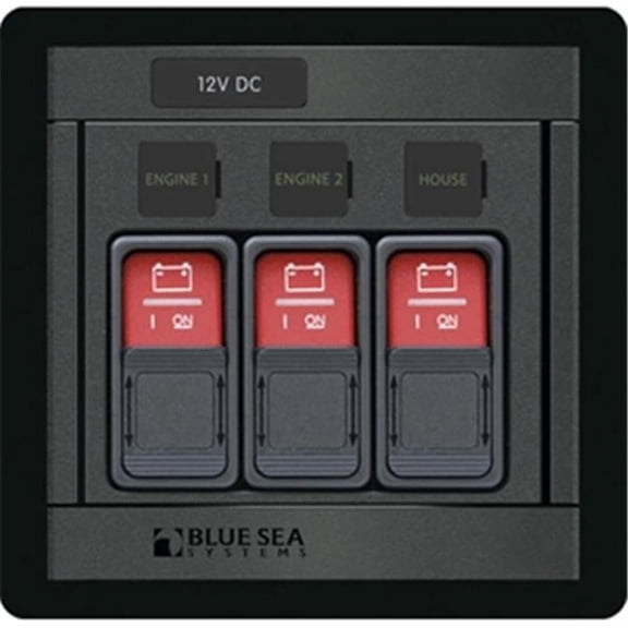 Blue Sea Systems Remote Control Panel with 3 2145 Remote Control Contura Switch - Blue
