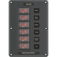thumbnail image 1 of Blue Sea Systems 4322-BSS Panel Switch H2O CB 6POS GRAY, 1 of 3