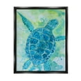thumbnail image 1 of Blue Sea Turtle Aquatic Bubbles Animals & Insects Painting Jet Black Framed Art Print Wall Art, 1 of 6