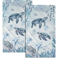 thumbnail image 1 of Blue Sea Turtle Hand Towels Set of 2 Marine Coral Small Bath Towels Soft Guest Face Towel Absorbent Washcloths for Kitchen Bathroom Yoga Gym, 1 of 16