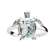 SFASCUMOP Blue Sea Turtle Ring Mothers Day Gift Ring Gift For Mother