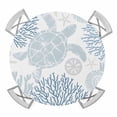 thumbnail image 1 of Blue Sea Turtle Round Fitted Tablecloth with Elastic Edge, Waterproof Table Cloth Table Cover for 55"-60" Tables, Coastal Coral Summer Beach Nautical Tablecloths for Dining Picnic Indoor Outdoor, 1 of 9